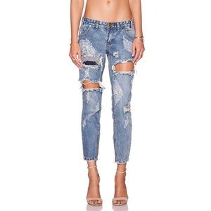 One Teaspoon Dusty Freebird Jeans w/ patch Size 27